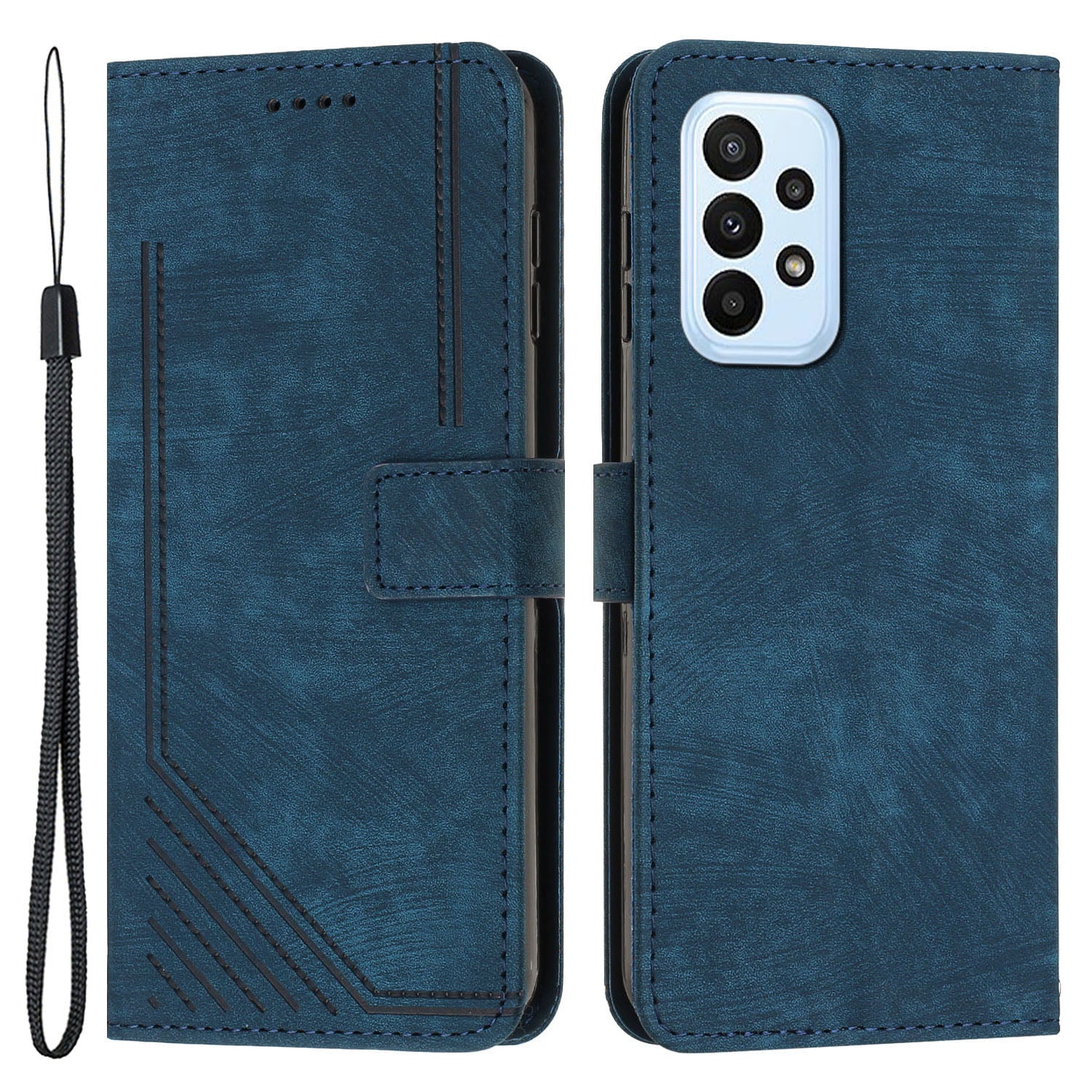 For Samsung Galaxy A52s 5G / A52 4G / 5G Lines Imprinted PU Leather Case Skin-Touch Wallet Phone Cover For Samsung Galaxy A52s 5G / A52 4G / 5G Lines Imprinted PU Leather Case Skin-Touch Wallet Phone Cover